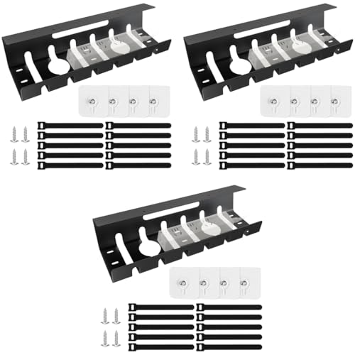 Climberty® Under Desk Cable Management Tray 3PCS Organizer for Office and Home Power Outlets Extension Cords and Charging Cables Multi-Slot Design Contains 10 Cable Ties 40x10.5 x 8 cm Climberty® Under Desk Cable Management Tray 3PCS Organizer for Office and Home Power Outlets Extension Cords and Charging Cables Multi-Slot Design Contains 10 Cable Ties 40x10.5 x 8 cm